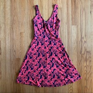 Boden Willa Jersey Dress in Klein Blue Leaves, size US 4 Regular